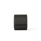 Black single watch storage case crafted from genuine leather with a suede interior.