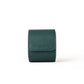 Teal single watch case made with leather, designed to hold one luxury watch.