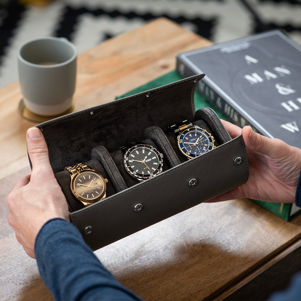Watch roll cases, travel watch cases & boxes